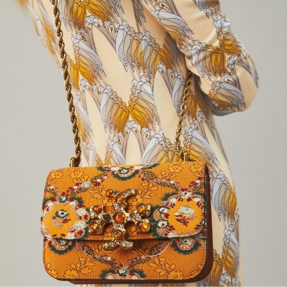 Tory Burch Gold Floral Crossbody Bag - Picture 2 of 5